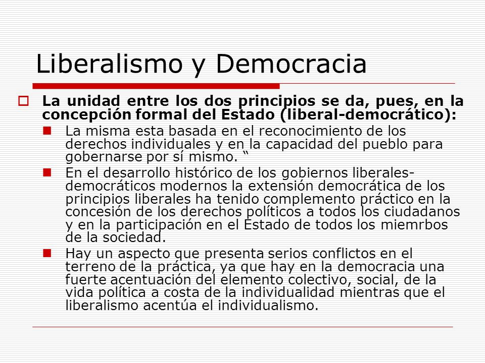 Diferencias entre liberalismo y democracia